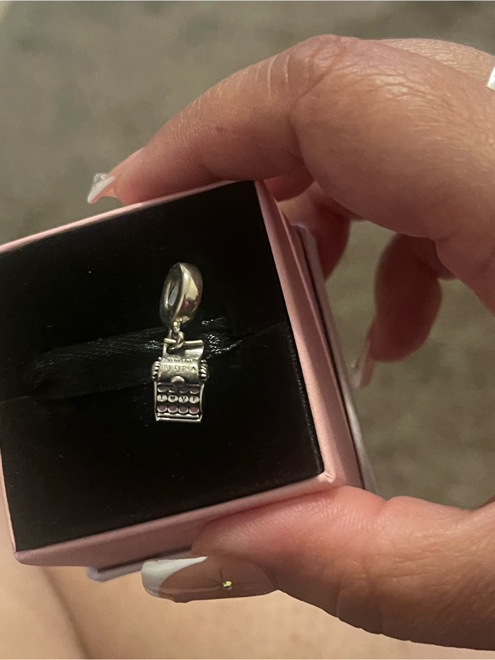 Pandora Silver Typewriter Charm with Polished Bail